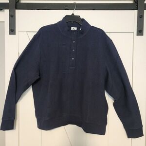 Puma Boulder 1/2 Snap Pullover Deep Navy Quilted Mock Neck Sweatshirt 633036 03